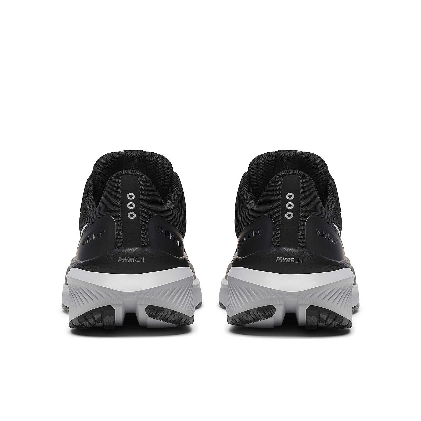 Echelon 10 Wide - Men by Saucony in black and white, wide running shoes with cushioned, stable sole for road running and walking