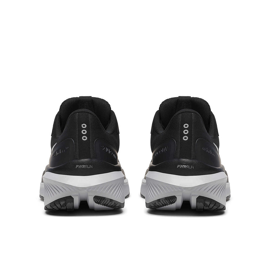 Echelon 10 - Men by Saucony in black and grey, cushioned road running shoe with stable base for comfort and walking protection