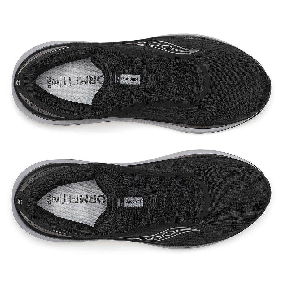 Echelon 10 Wide - Men by Saucony in black with broad stable base and cushioning, road running and walking shoe for comfort and protection