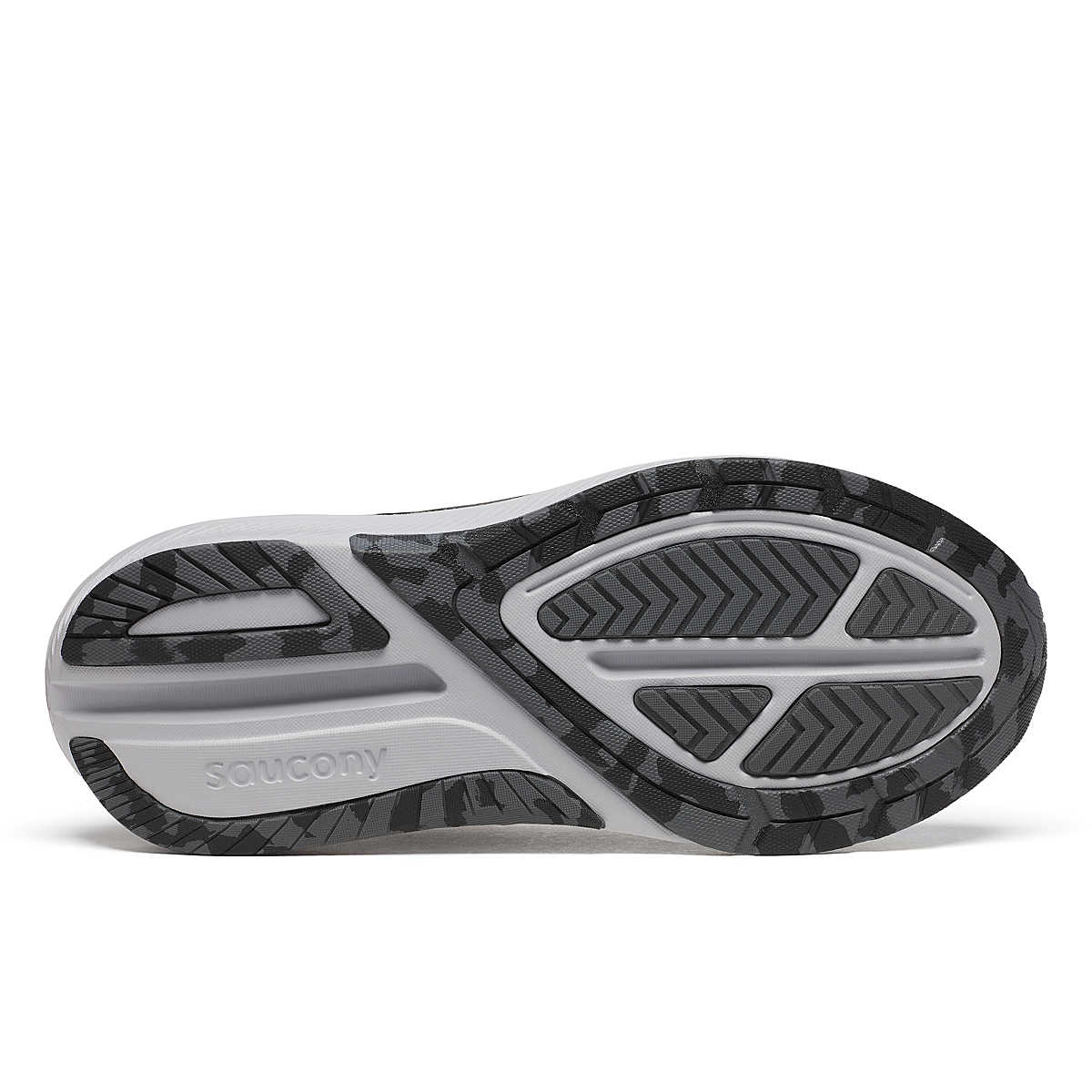 Echelon 10 X Wide - Men by Saucony in black and grey with broad stable base for comfort and protection ideal for running and walking