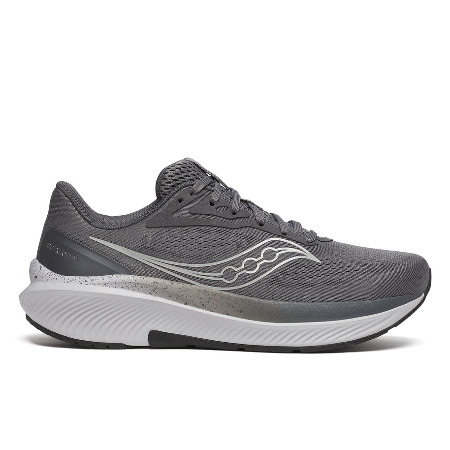 Echelon 10 - Men by Saucony in grey with broad stable base, cushioned road running shoe ideal for walking and comfort protection