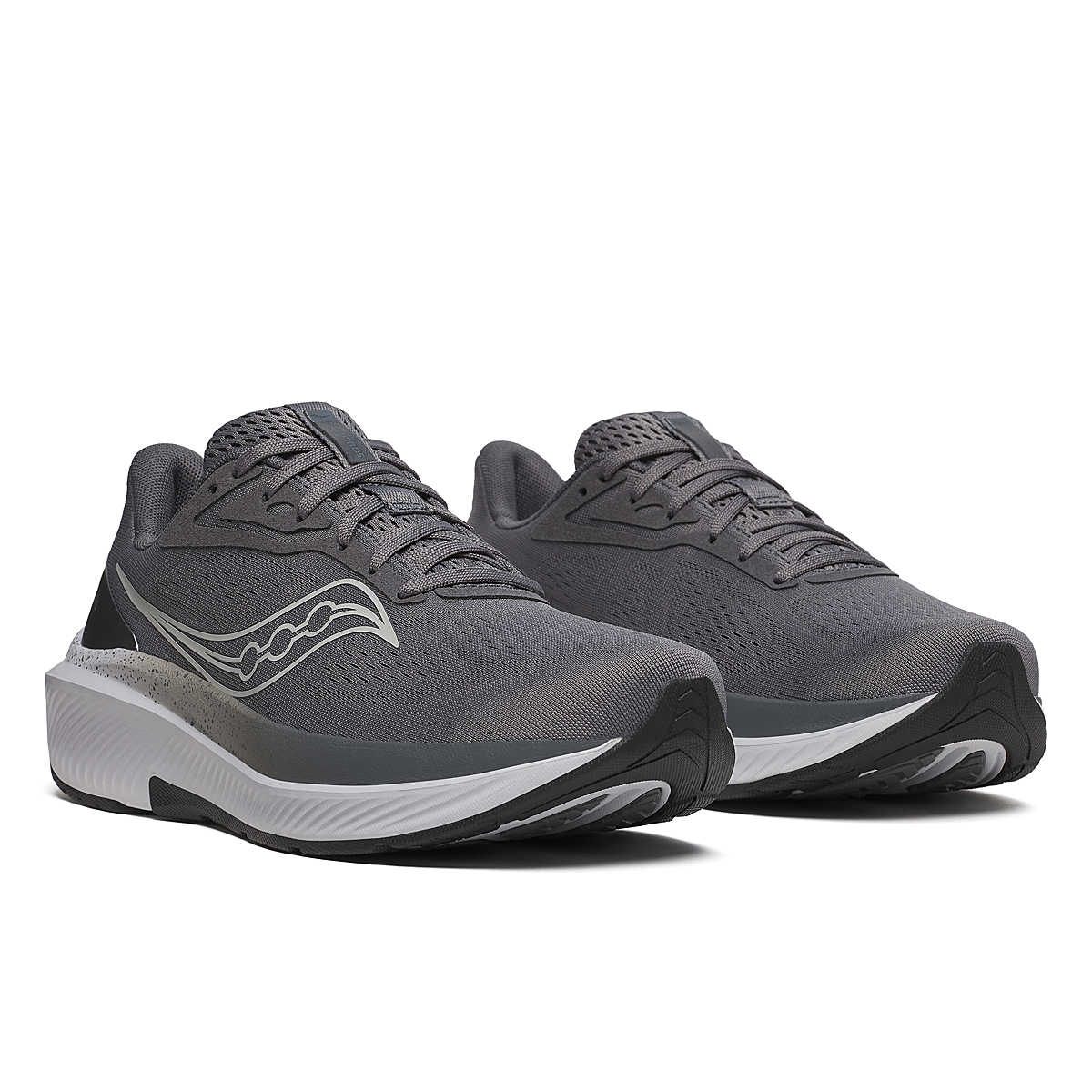 Echelon 10 X Wide - Men by Saucony in dark grey with white sole, wide running shoe for comfort, stability, and protection on road running