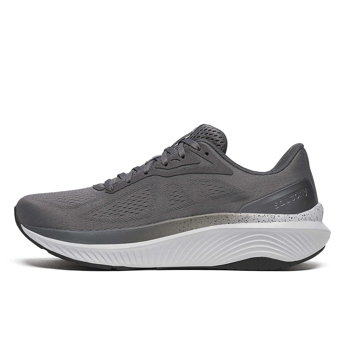 Echelon 10 X Wide - Men by Saucony in dark grey with broad stable base and cushioned sole for comfortable road running and walking