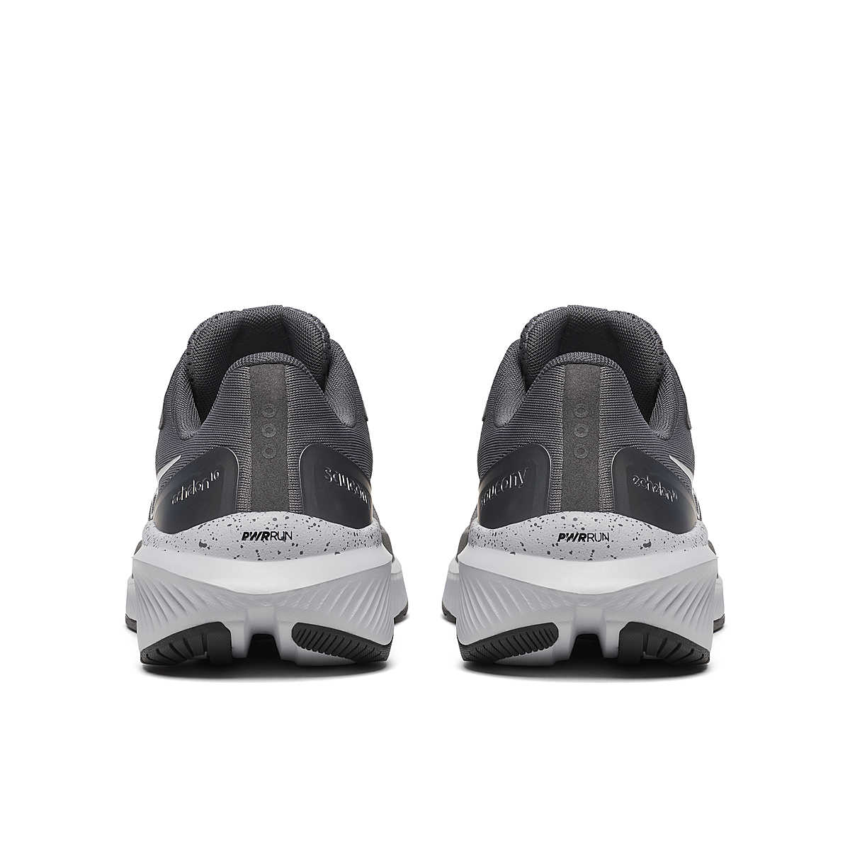 Echelon 10 X Wide - Men by Saucony in black and grey, cushioned wide running shoe for support and comfort on roads and walking