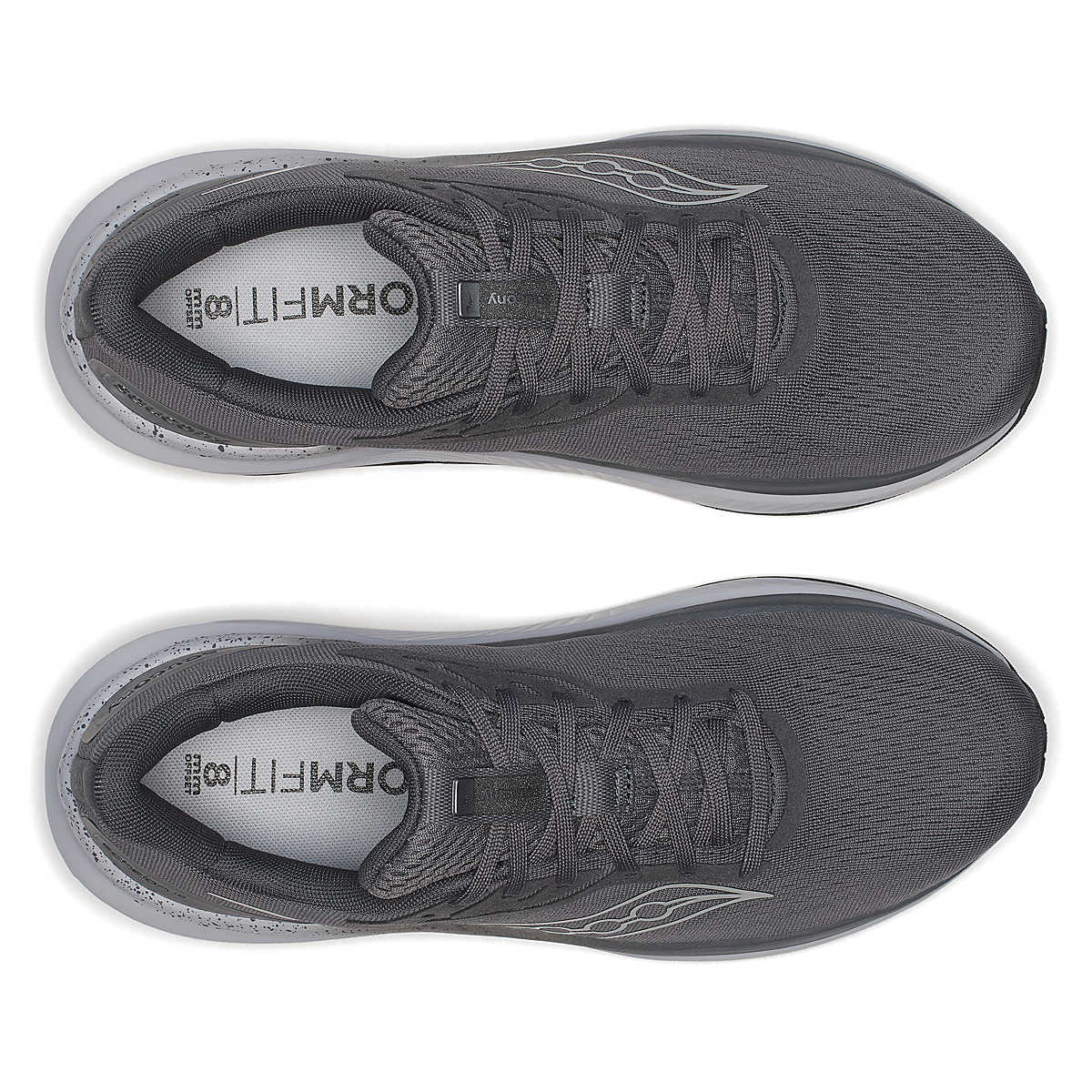 Echelon 10 X Wide - Men by Saucony in dark grey and white, cushioned wide running shoes for comfort and stable road walking