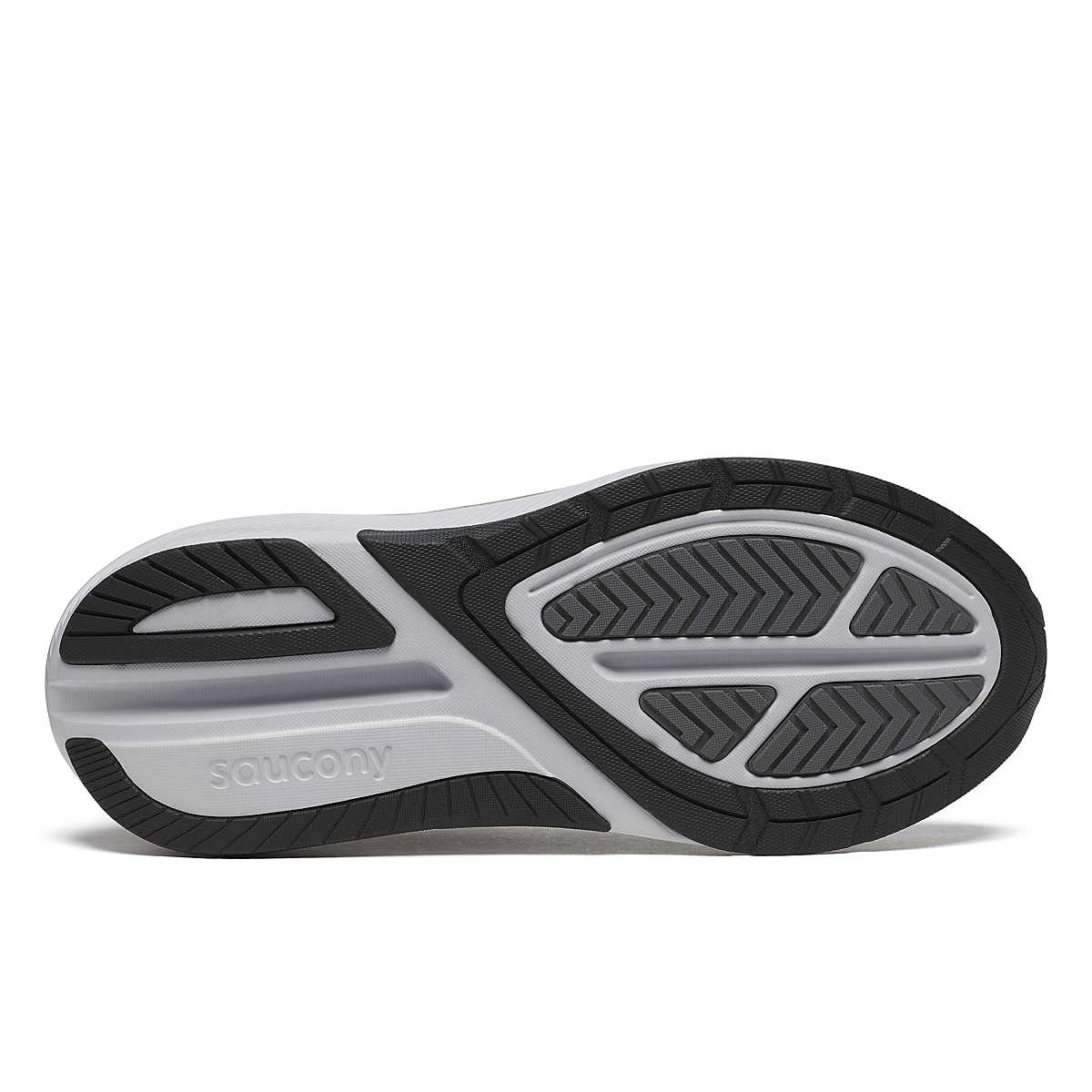 Echelon 10 Wide - Men by Saucony in black and grey, wide stable running shoe with cushioned sole for comfort and protection on roads
