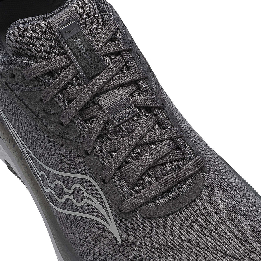 Echelon 10 - Men by Saucony in dark grey with cushioned, broad stable base designed for comfortable road running and walking