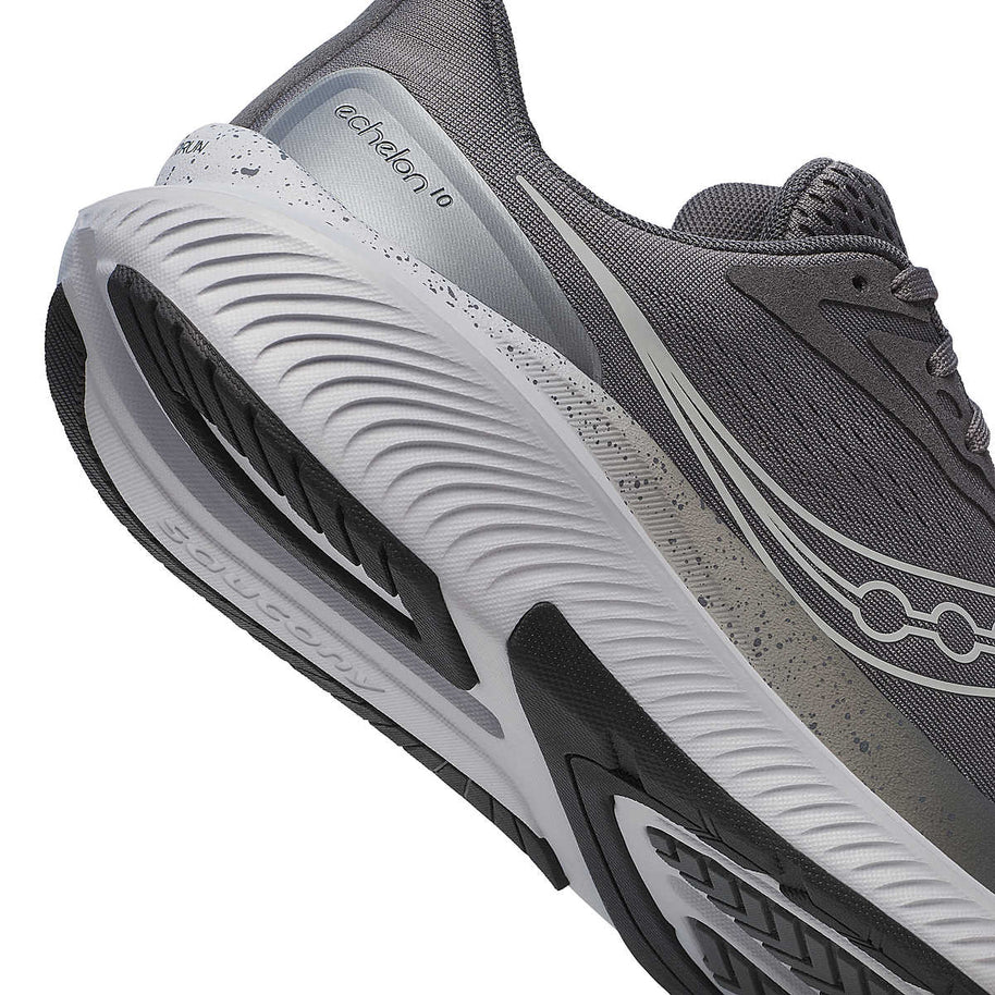 Echelon 10 X Wide - Men by Saucony in grey with white and black, wide cushioned running shoe for stability and comfort on road and walking