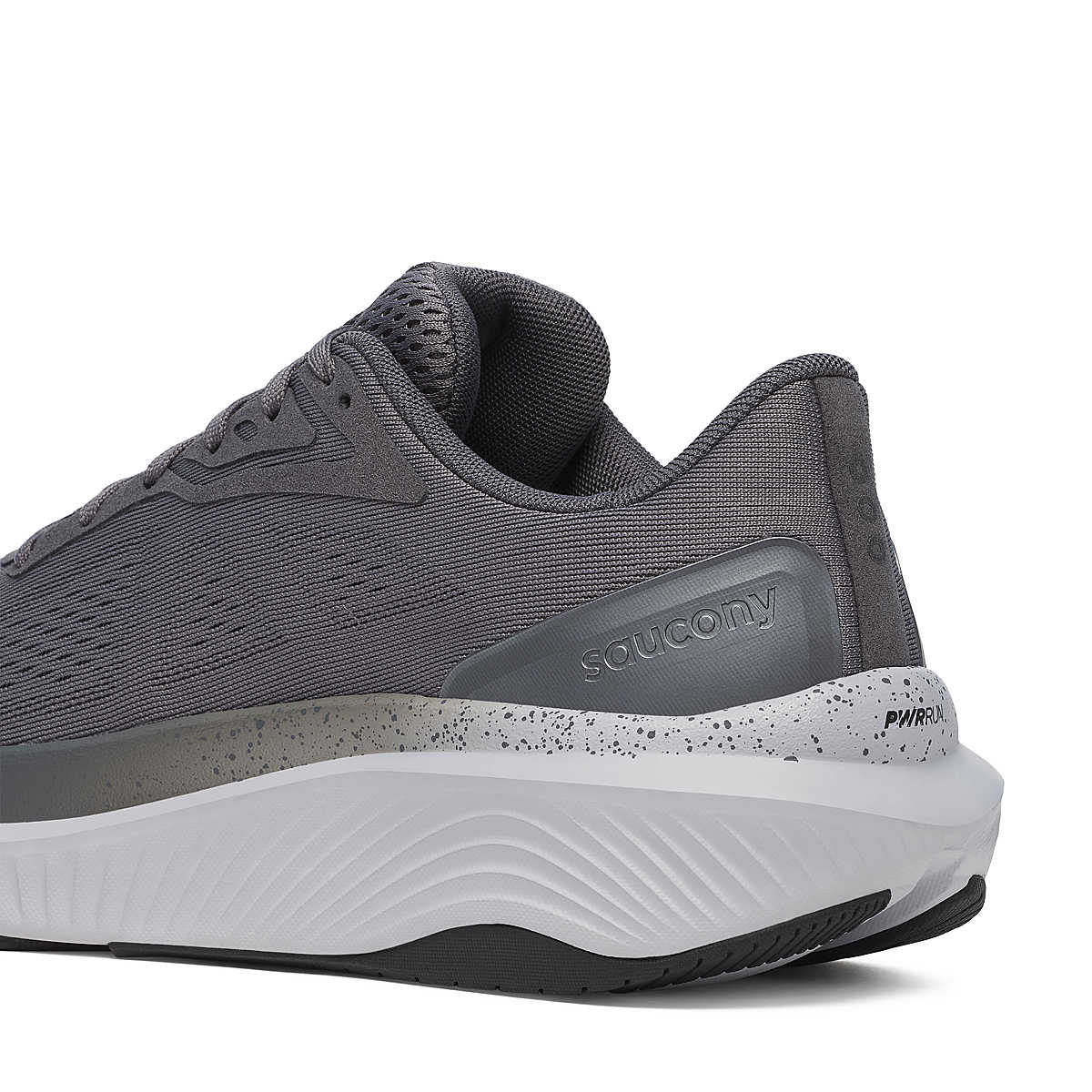 Echelon 10 X Wide - Men by Saucony in grey and white, cushioned wide running shoe with stable base for comfort and protection