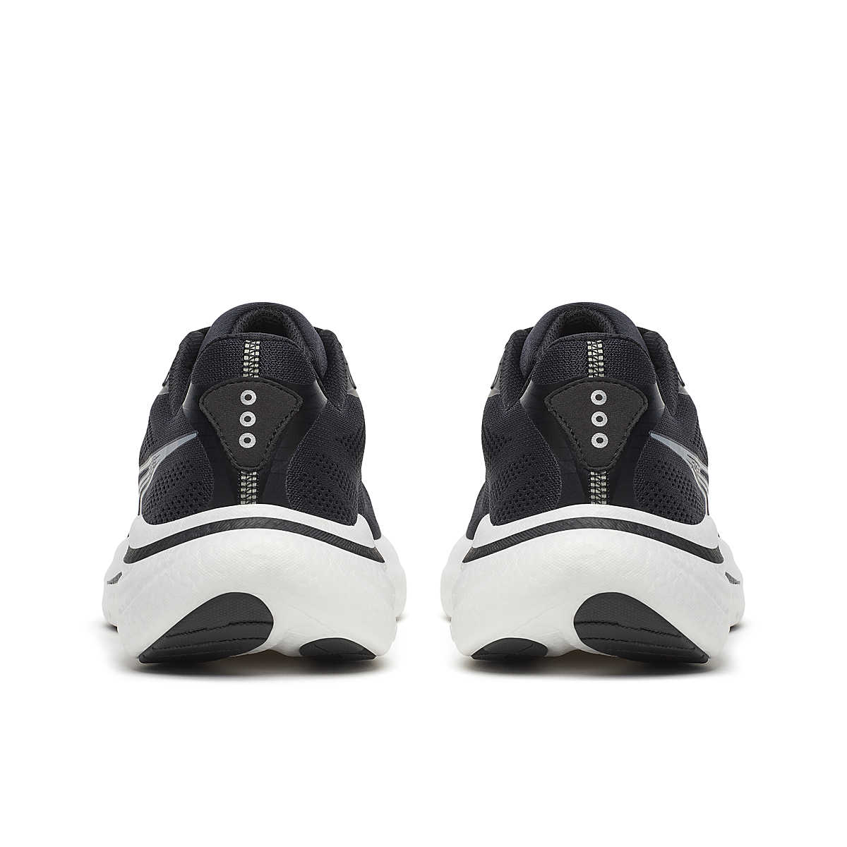 Ride 19 Wide - Men by Saucony in black and white, lightweight responsive road running shoe for easy miles and training sessions