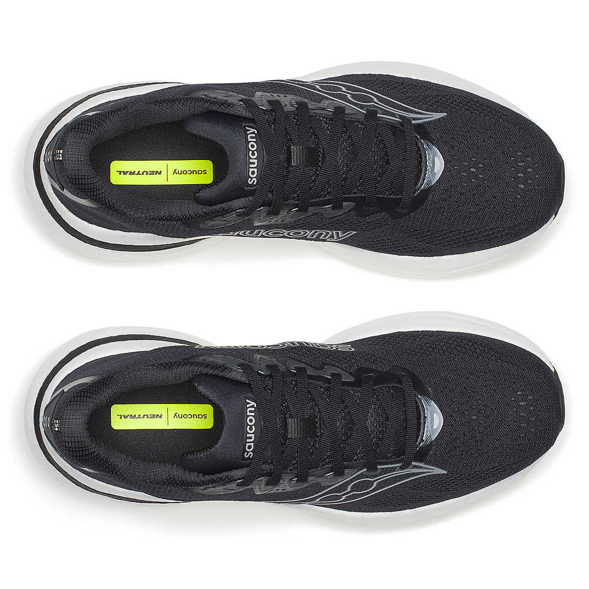 Ride 19 Wide - Men by Saucony in black with responsive cushioning, lightweight design for road running and training comfort