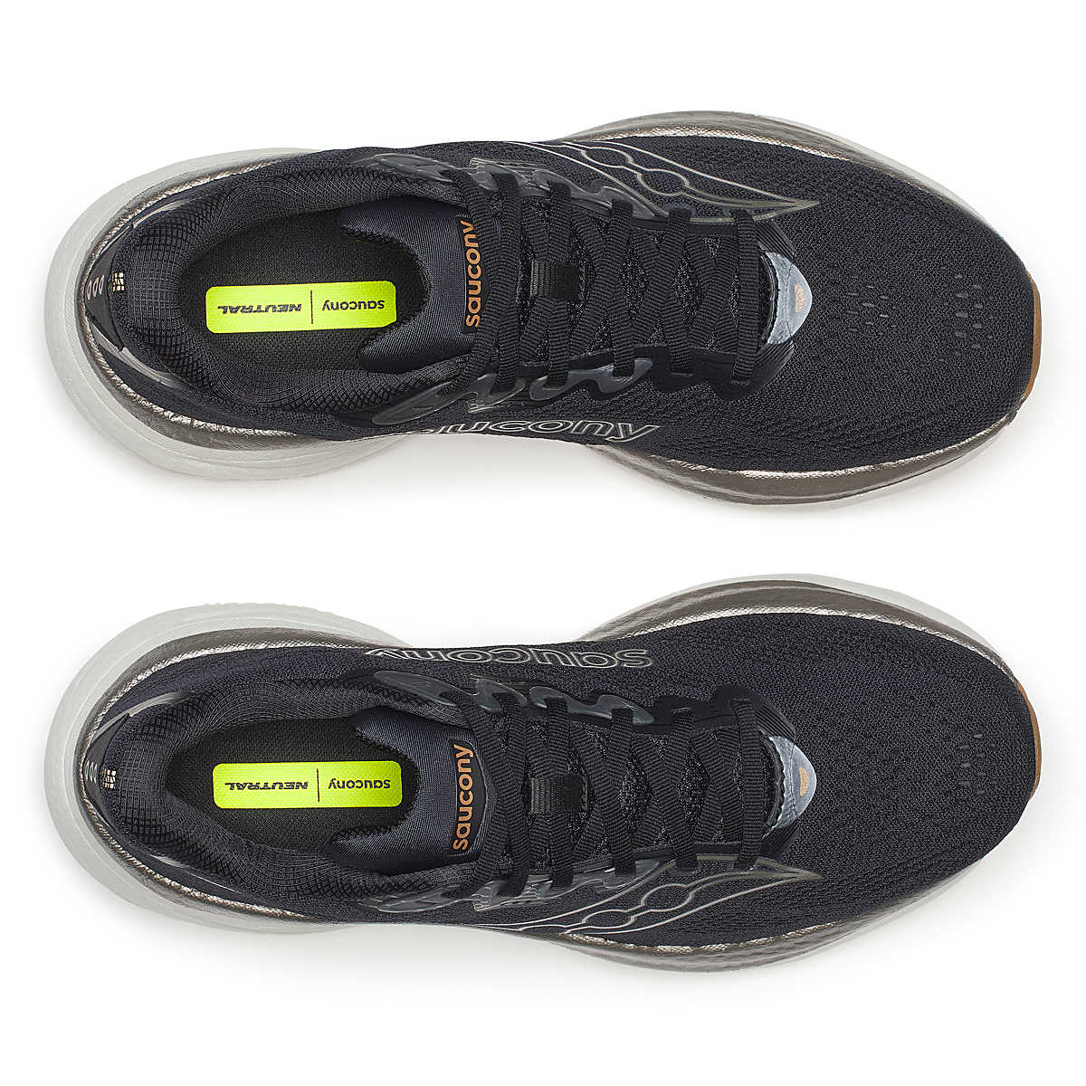 Ride 19 - Men by Saucony in black with responsive cushioning, lightweight design ideal for road running and daily training use