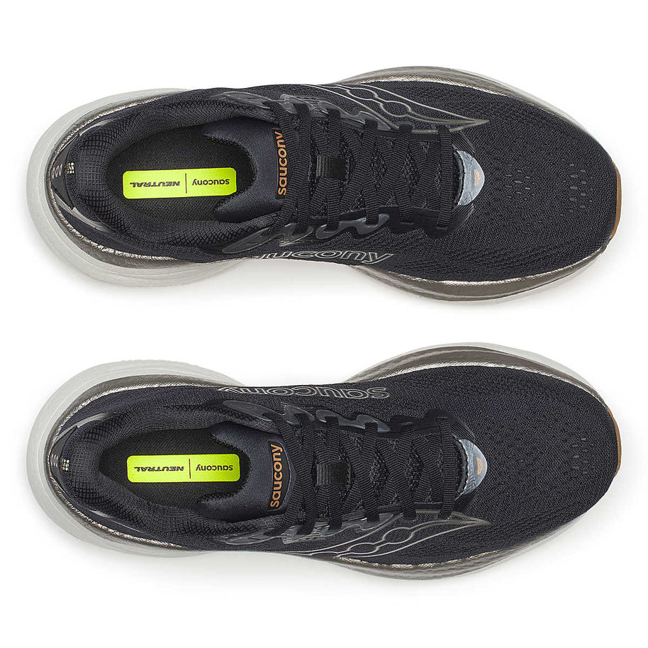 Ride 19 - Men by Saucony in black with responsive cushioning, lightweight design ideal for road running and daily training use