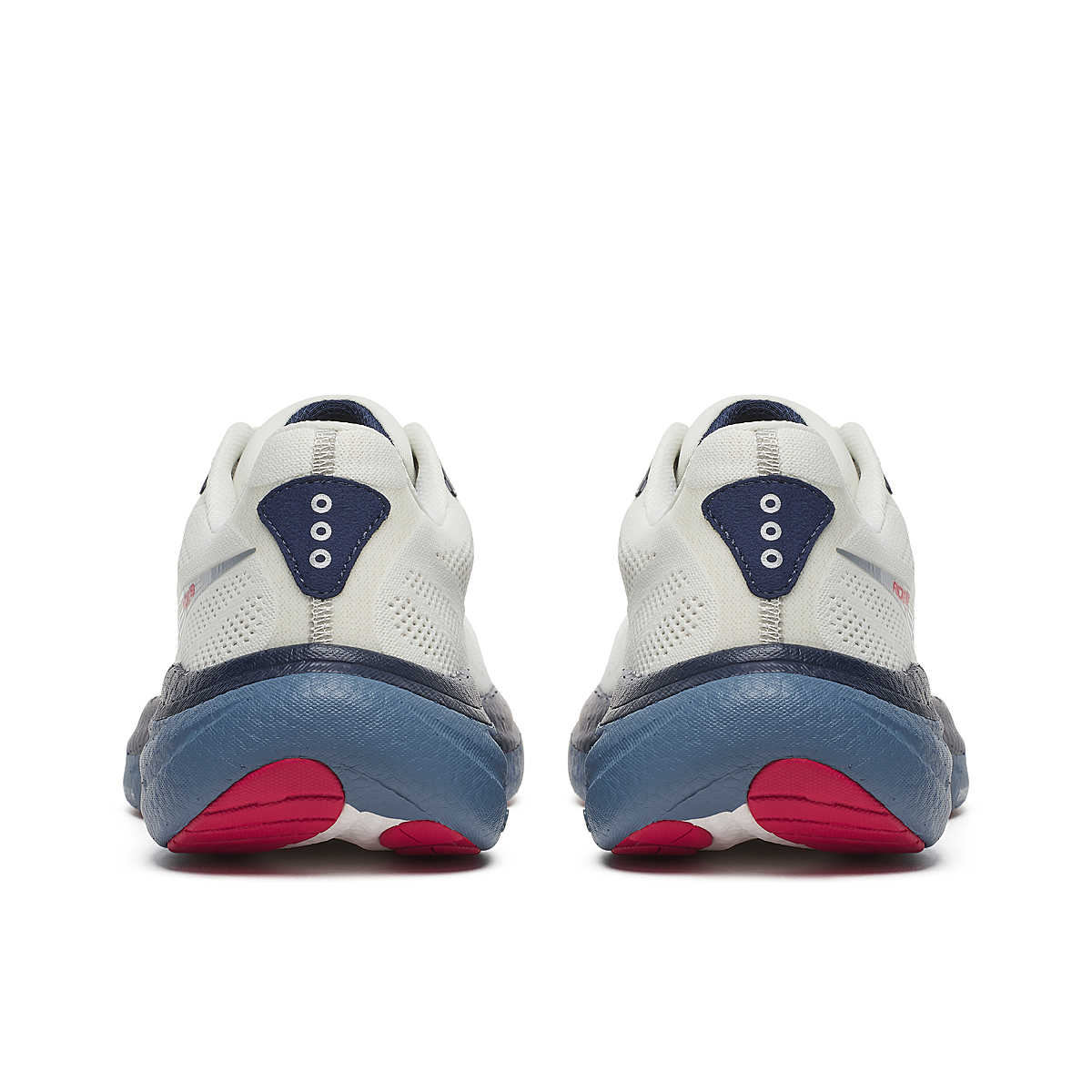 Ride 19 - Men by Saucony in white, navy, and red, lightweight responsive road running shoe designed for easy miles and faster training