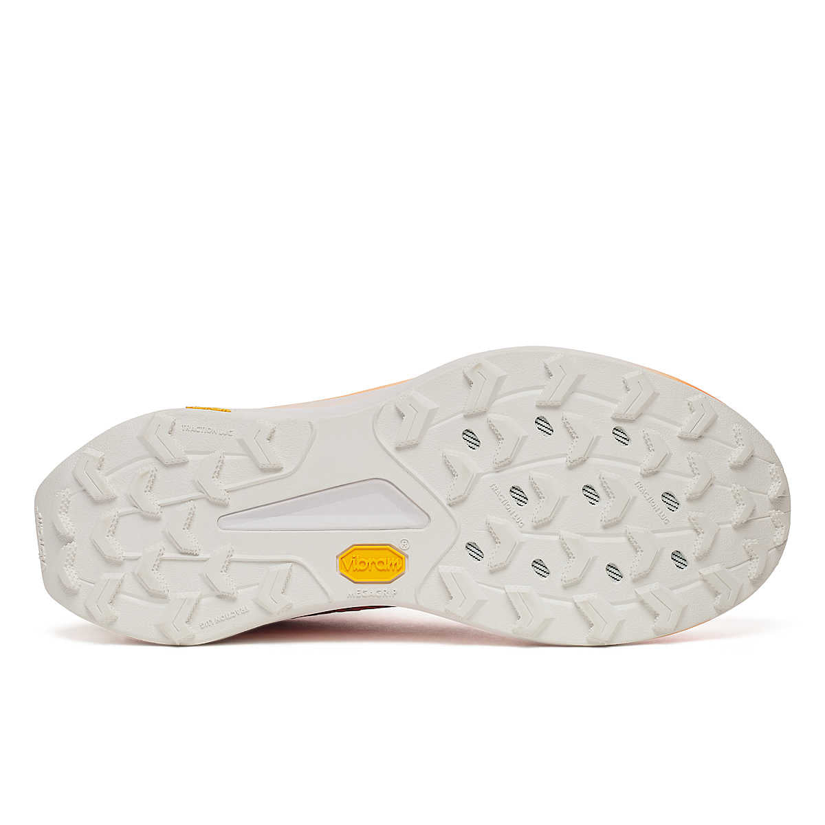 Peregrine 16 - Men by Saucony in white outsole with Vibram Megagrip traction for rugged trail running and outdoor grip