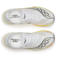 Endorphin Elite 2 - Unisex by Saucony in white with black details, energy-returning IncrediRUN foam, road racing shoe for competitive running