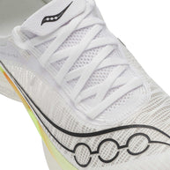 Endorphin Elite 2 - Unisex by Saucony in white with black logo, lightweight road running shoe with IncrediRUN foam for energy return