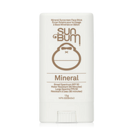 Mineral SPF 50 Sunscreen Face Stick by Sun Bum in white and brown, zinc-based, broad spectrum, lightweight, water resistant for outdoor sun protection