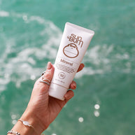 Mineral SPF 50 Lotion 3oz Tube by Sun Bum in white, lightweight zinc-based mineral sunscreen lotion, broad spectrum SPF 50 protection