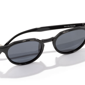 Vallarta by Sunski in black with lightweight sculpted arms, stylish sunglasses for men and women perfect for dressing up or casual wear