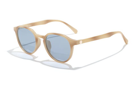 Vallarta by Sunski in light beige with blue lenses, lightweight sculpted frame sunglasses for men and women, perfect for dressing up or casual wear