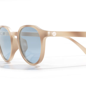 Vallarta by Sunski in light beige with blue lenses, lightweight sculpted sunglasses for men and women, stylish and comfortable accessory