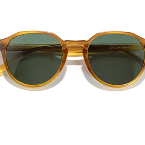 Vallarta by Sunski in amber with green lenses, lightweight sculpted sunglasses for men and women perfect for all-day outdoor wear