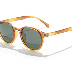 Vallarta by Sunski in amber with green lenses, lightweight sculpted sunglasses for men and women, perfect for stylish outdoor use