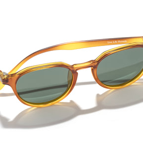 Vallarta by Sunski in amber with green lenses, lightweight sculpted sunglasses for men and women perfect for stylish outdoor wear