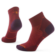Run Zero Cushion Ankle Socks - Women by SmartWool in rust red with indestructawool and shred shield for durable running socks
