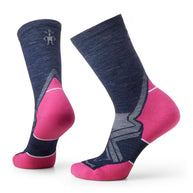 Run Cold Weather Targeted Cushion Crew Socks - Women by SmartWool in navy and pink with Indestructawool™ for durability and cold weather running