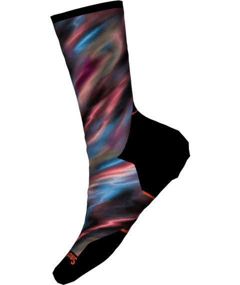 Trail Run Targeted Cushion Water Shimmer Print Crew Socks - Women