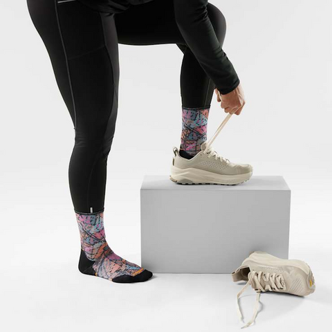 Trail Run Targeted Cushion Triangle Prism Print Crew Socks - Women