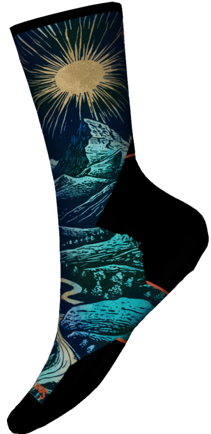 SmartWool Trail Run Targeted Cushion Treeline Print Crew Socks