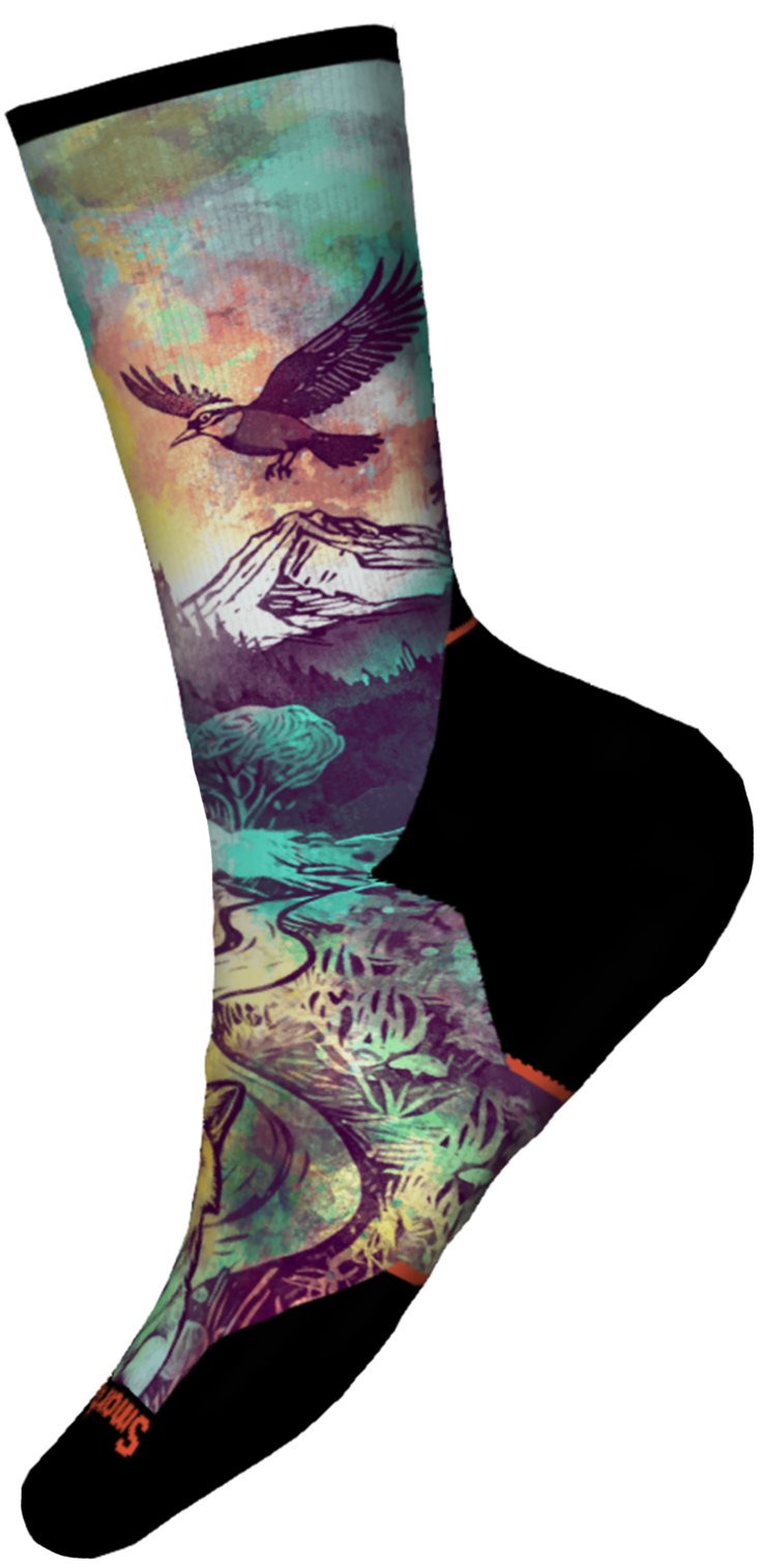 SmartWool Trail Run Targeted Cushion Serene Peak Print Crew Socks - Women