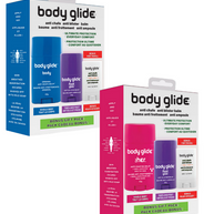 Body Glide Gift Pack in blue and pink by Body Glide, anti chafe and anti blister balms for skin protection and everyday comfort during running and activities