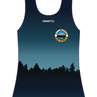 Run to Beer Singlet - Women by Run To Beer in black-blue gradient with lightweight fabric and bodymapped mesh for running performance