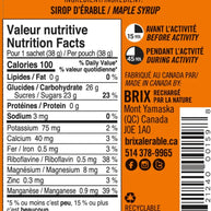 Energy Gel - Maple by Brix in orange packaging with natural maple syrup, Himalayan salt, and fruit for endurance running nutrition