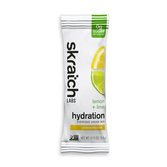 Everyday Drink Mix lemon lime by Skratch Labs, unsweetened hydration mix with real fruit and electrolytes for daily use