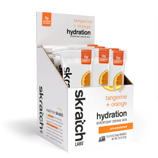 Everyday Drink Mix tangerine + orange by Skratch Labs, unsweetened hydration mix with real fruit and electrolytes for daily use