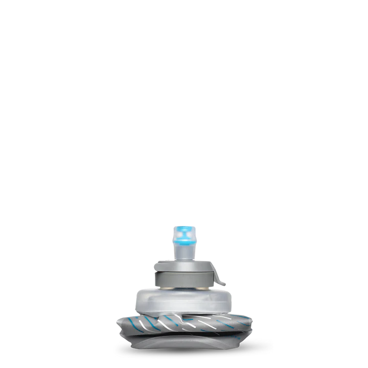 SkyFlask IT Speed 500 ml by Hydrapak in grey and blue insulated handheld bottle with IsoBound technology for colder hydration longer