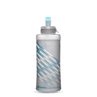 SkyFlask IT Speed 500 ml by Hydrapak in silver and blue, insulated water bottle with IsoBound technology to keep liquids cold longer for hydration and running