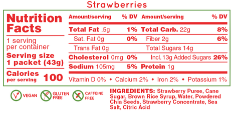 Chia Energy Gel - Strawberry by Huma in red and white packaging, all-natural nutrition gel with real fruit puree and chia seeds for running and endurance
