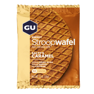 Energy Stroopwafel Salty’s Caramel by GU Energy in beige and caramel, syrup-filled wafer with amino acids for pre and during workout fuel