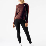 EZ Tee LS - Women by Rabbit in maroon, soft lightweight long sleeve shirt ideal for training runs and active days on the go