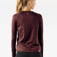 EZ Tee LS - Women by Rabbit in maroon, soft lightweight long sleeve shirt ideal for training runs and casual outdoor wear