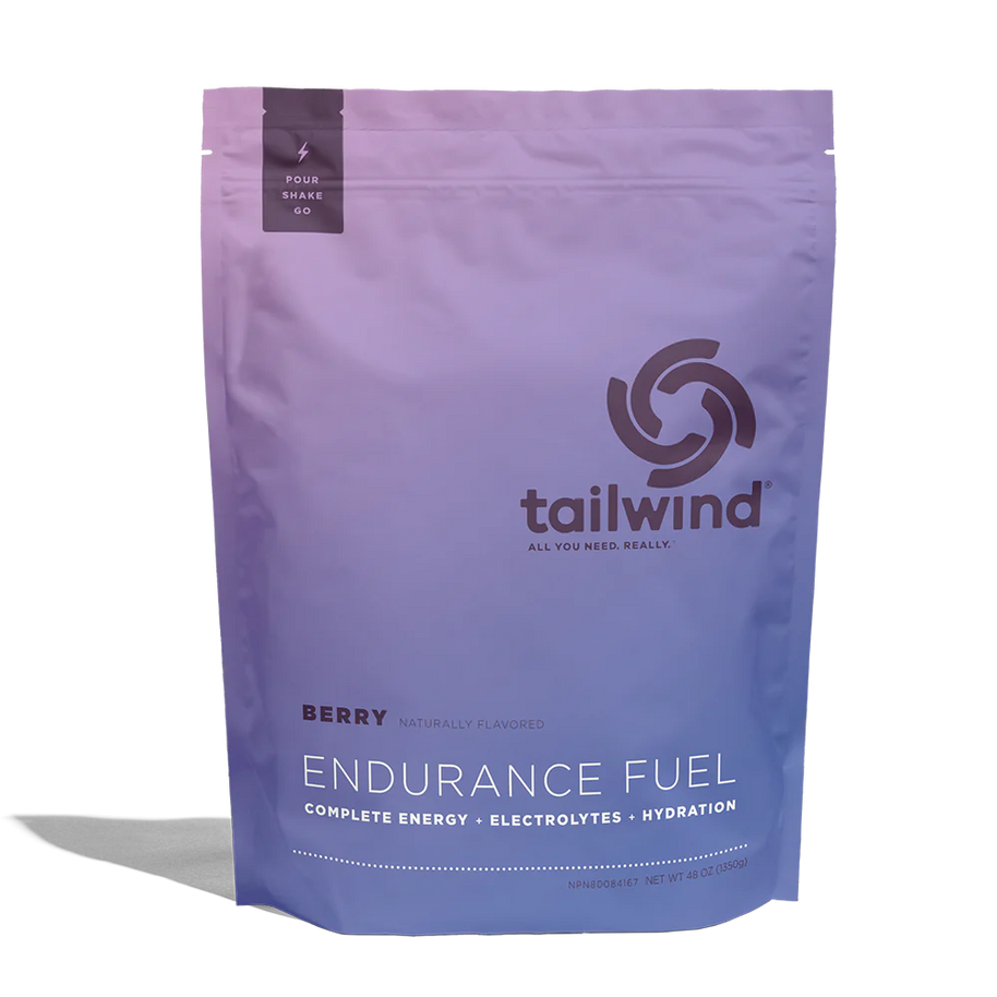 Endurance Fuel Non-Caffeinated 50-Serving Bag by Tailwind in purple berry flavor, hydration and electrolyte supplement for endurance running