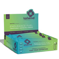 Endurance Fuel Caffeinated Singles by Tailwind in green and blue with caffeine, electrolytes, hydration for running and outdoor nutrition