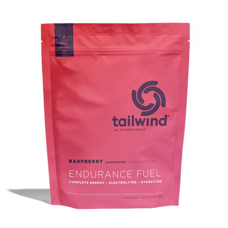 Endurance Fuel Caffeinated 30-Serving Bag by Tailwind in raspberry, caffeinated nutrition for energy, hydration, and electrolytes