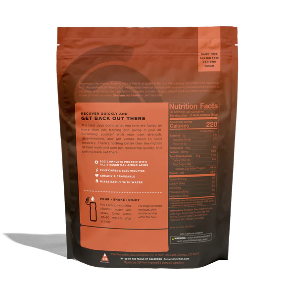 Recovery Mix 20-Serving Bag by Tailwind in orange, nutrition powder with carbs, protein, and electrolytes for post-run recovery and endurance